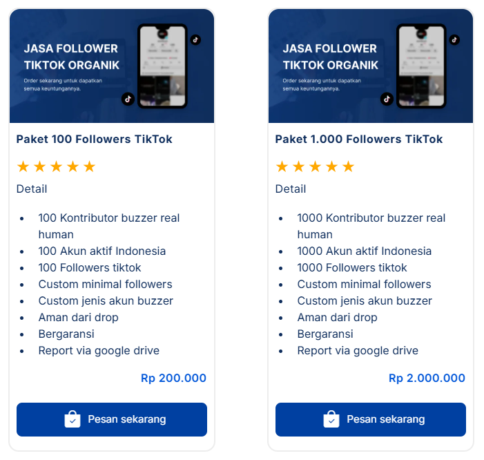 harga jasa followers tiktok